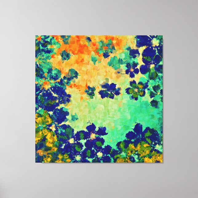 Abstract Painting | Spring Flowers Canvas Print (Front)