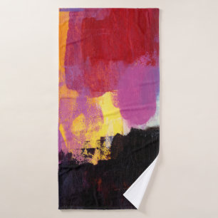 Abstract painting. Trendy art style. Bright colour Bath Towel