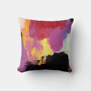 Abstract painting. Trendy art style. Bright colour Cushion