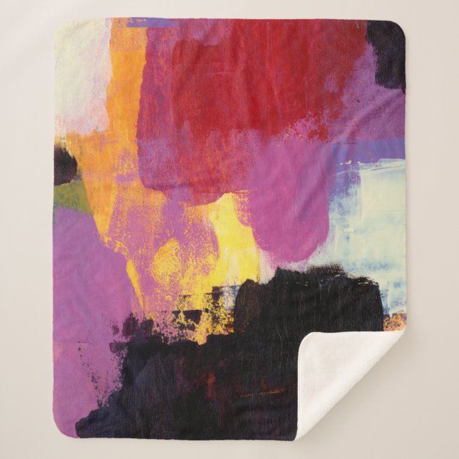 Abstract painting. Trendy art style. Bright colour Sherpa Blanket (Front)