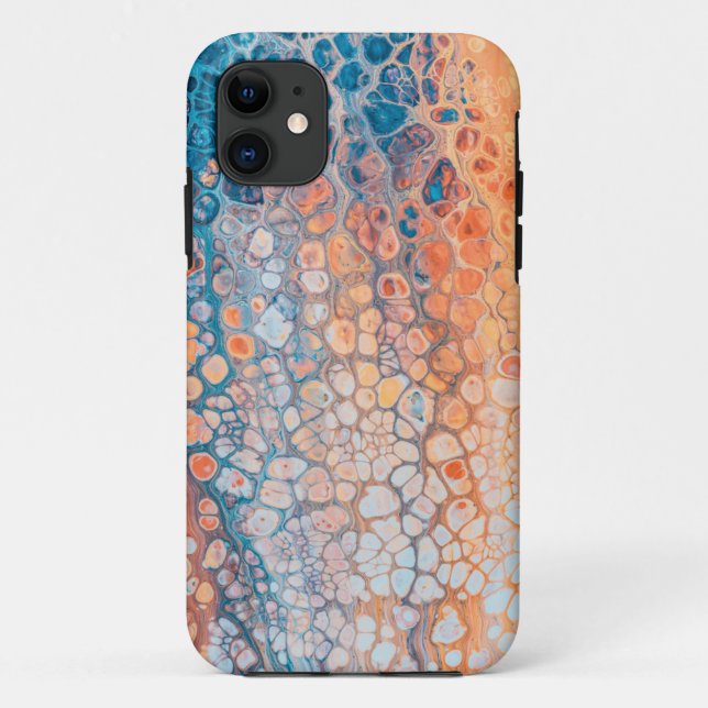 Abstract painting with orange circles iphone cases (Back)