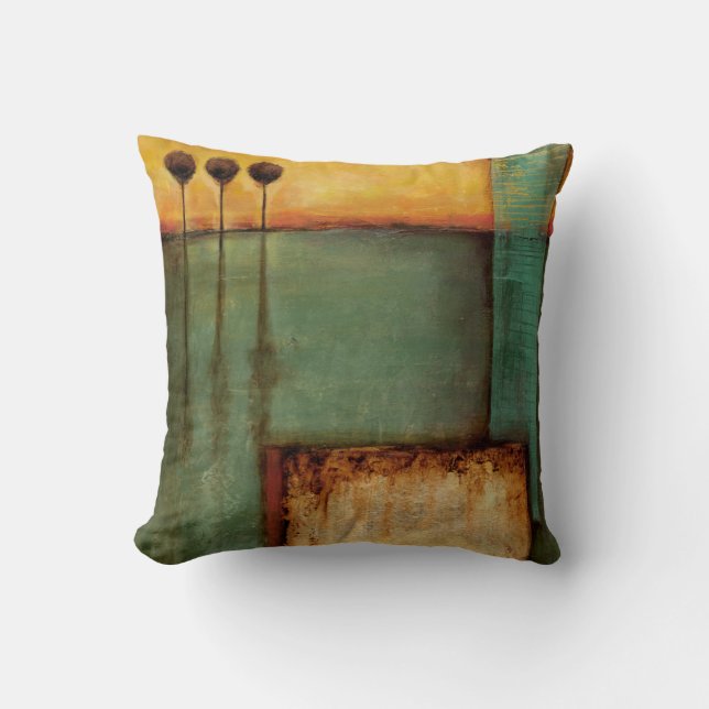 Abstract Painting with Piano Keys Cushion (Front)