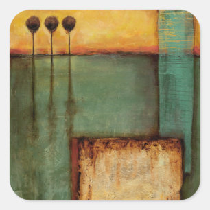 Abstract Painting with Piano Keys Square Sticker