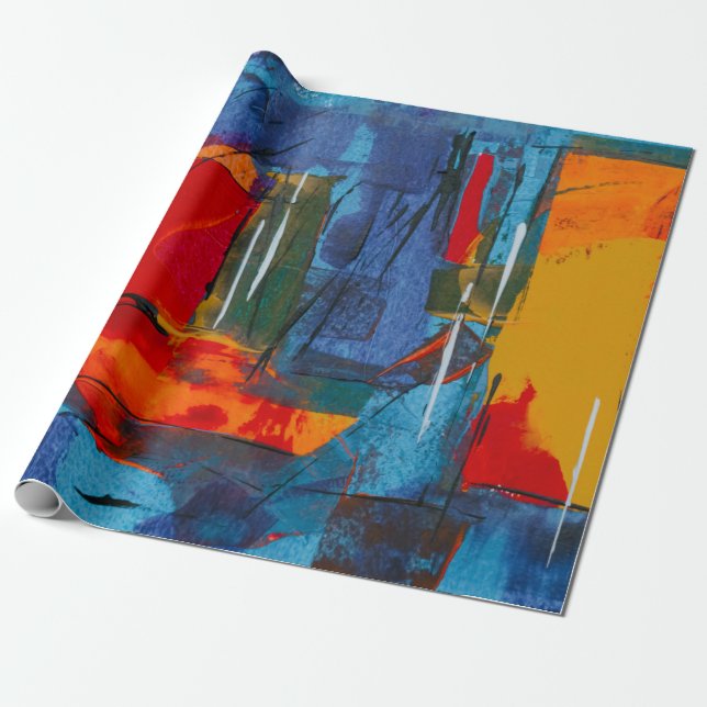 Abstract painting wrapping paper (Unrolled)