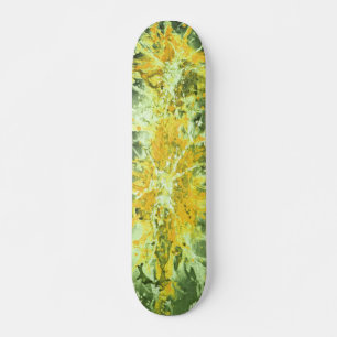 Abstract Painting   yellowgreen splattergrunge Skateboard