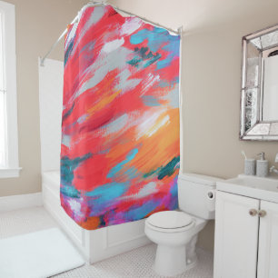 Abstract Palette Acrylic Artwork   Shower Curtain