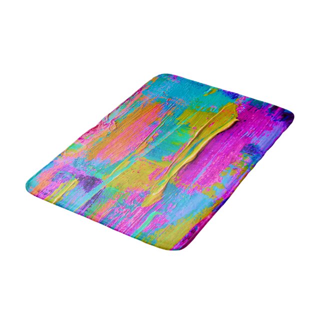 Abstract Palette Knife Painting Bath Mat (Angled)