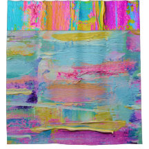 Abstract Palette Knife Painting Shower Curtain