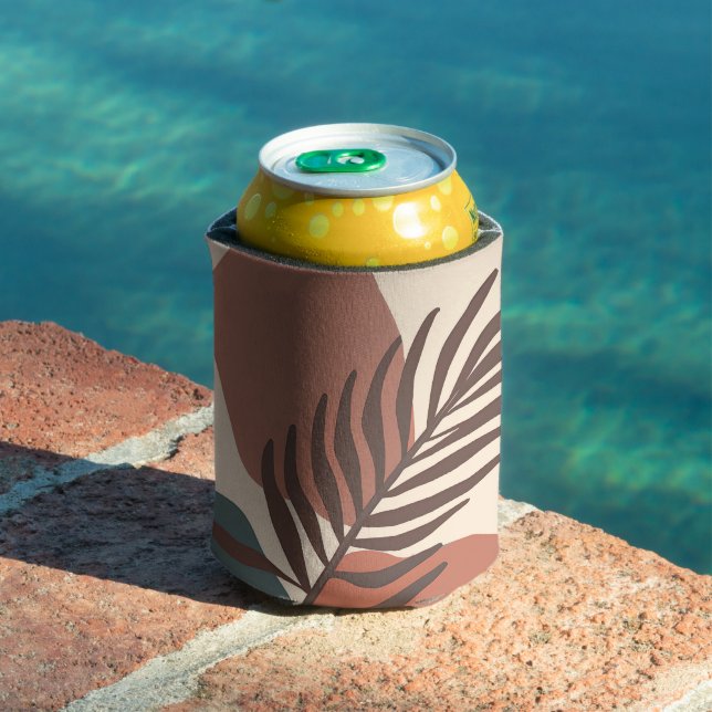 Abstract palm leaf minimalist art  can cooler (In Situ Pool)