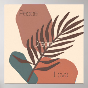 Abstract palm leaf minimalist art custom  poster