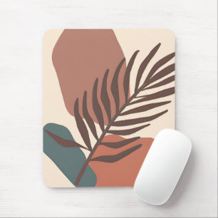 Abstract palm leaf minimalist art mouse mat