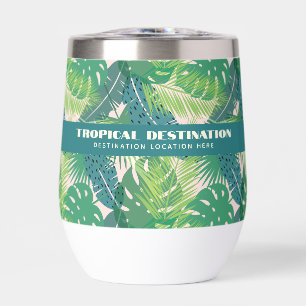 Abstract Palm Leaf Pattern custom text