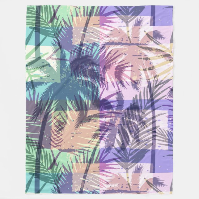 Abstract Palm Tree Pattern fleece blankets (Front)