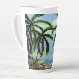 Abstract Palm Trees Latte Mug