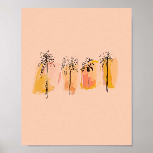 Abstract Palm Trees Poster (Front)