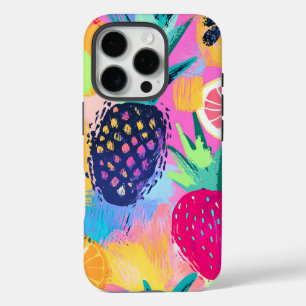 Abstract Paradise Tropical Fruit Fiesta iPhone 16 Pro Case