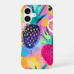 Abstract Paradise Tropical Fruit Fiesta iPhone 16 Case