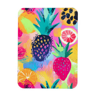 Abstract Paradise Tropical Fruit Fiesta Magnet