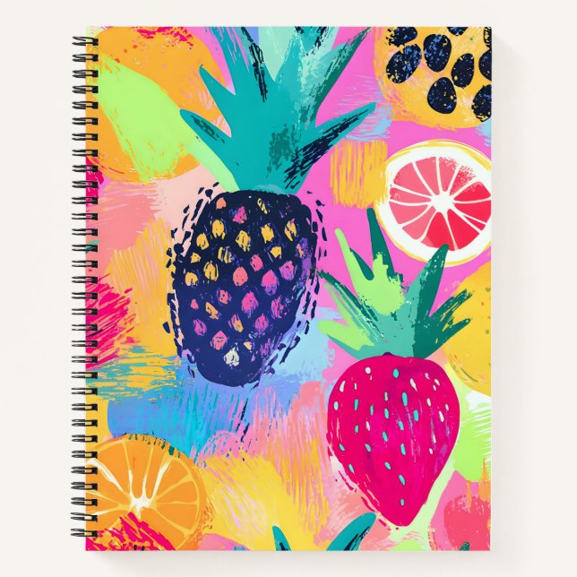 Abstract Paradise Tropical Fruit Fiesta Notebook (Front)