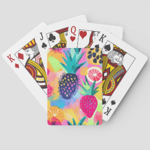 Abstract Paradise Tropical Fruit Fiesta Playing Cards