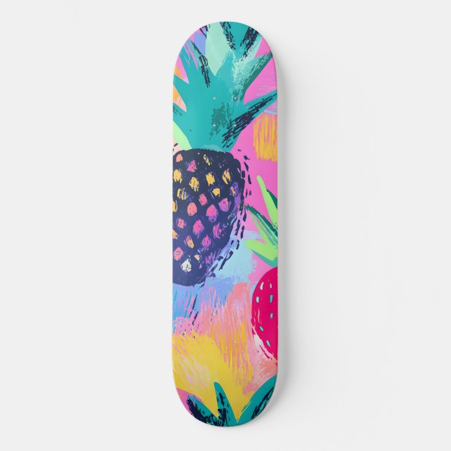Abstract Paradise Tropical Fruit Fiesta Skateboard (Front)
