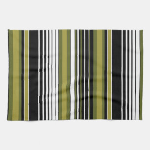 abstract parallel green lines stripes pattern tea towel