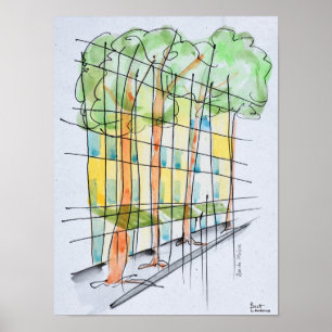 Abstract Parisian Street Paris, France Poster
