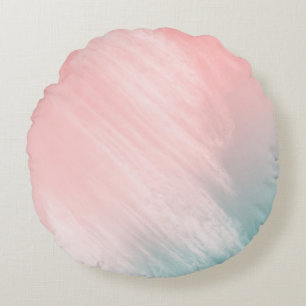 ABSTRACT PASTEL AND MINT WALL ROUND CUSHION