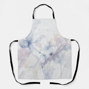 Abstract Pastel Blue and Purple Fluid Ink Splatter Apron