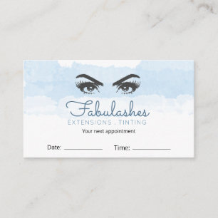 Abstract Pastel Blue Makeup Artist Eyelash Appointment Card