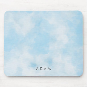 Abstract Pastel Blue Sky Clouds Personalize Mouse Mat