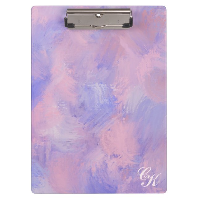 Abstract Pastel Blush Pink and Blue Clipboard (Front)