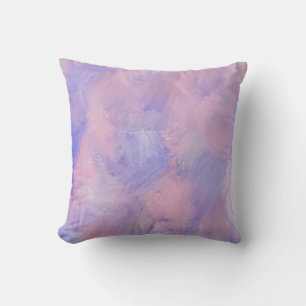 Abstract Pastel Blush Pink and Blue Cushion