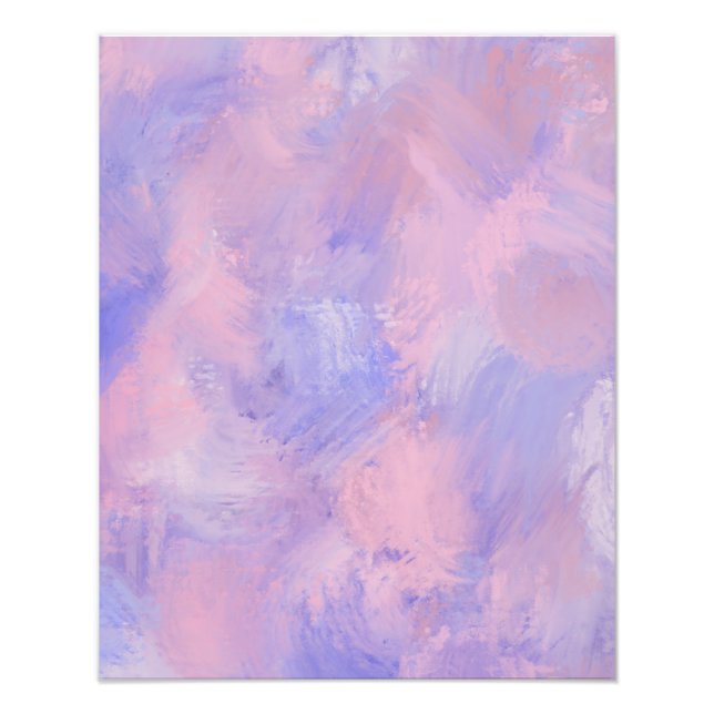 Abstract Pastel Blush Pink and Blue Photo Print (Front)