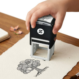 Abstract Pastel Brain Tree Art Print Self-inking Stamp