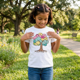Abstract Pastel Brain Tree Art Print T-Shirt