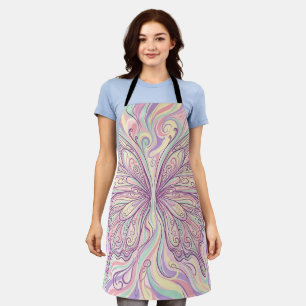 Abstract Pastel Butterfly Wings Apron