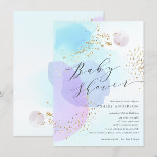 Abstract Pastel Circles Boy Baby Shower Invitation