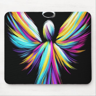 Abstract Pastel Colored Angel on Computer Mousepad