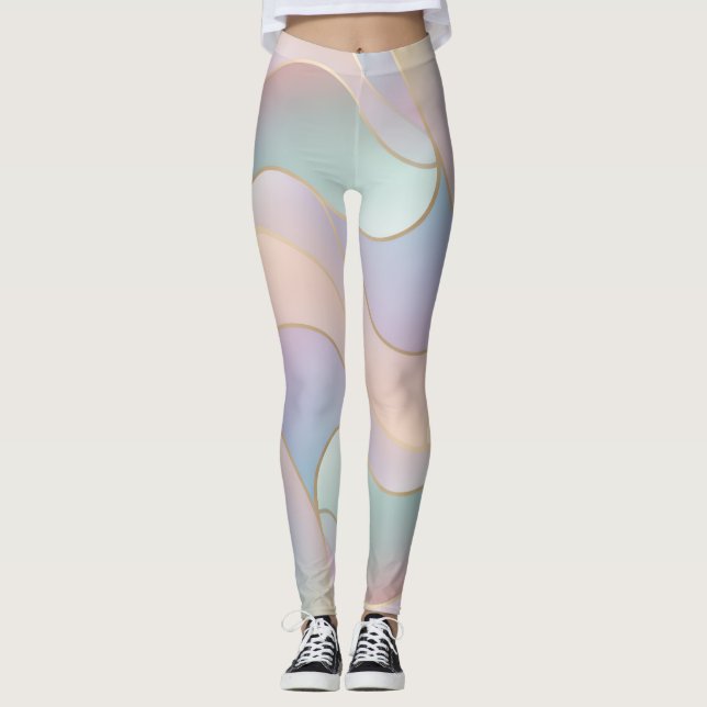 Abstract Pastel Colored Legging (Front)