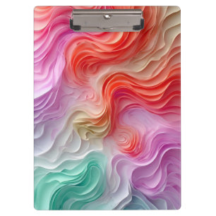 Abstract Pastel Coloured Waves Clipboard