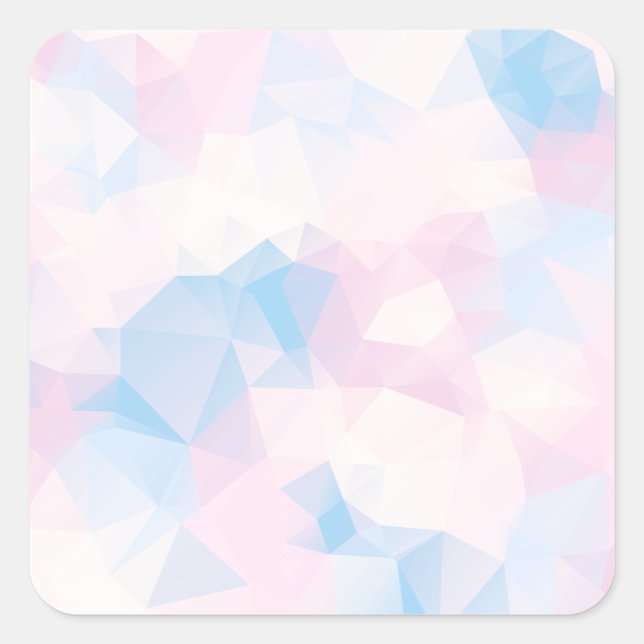 Abstract Pastel Colours Low Poly Background Square Sticker (Front)