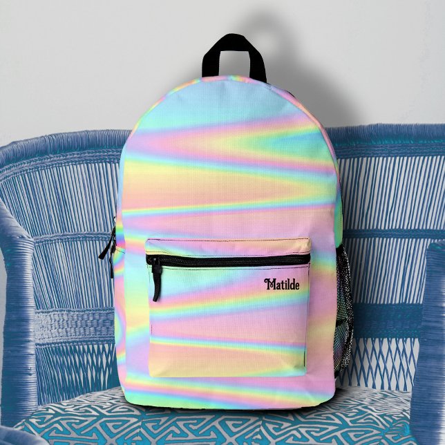abstract pastel colours printed backpack (Creator Uploaded)