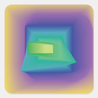 abstract pastel colours square sticker