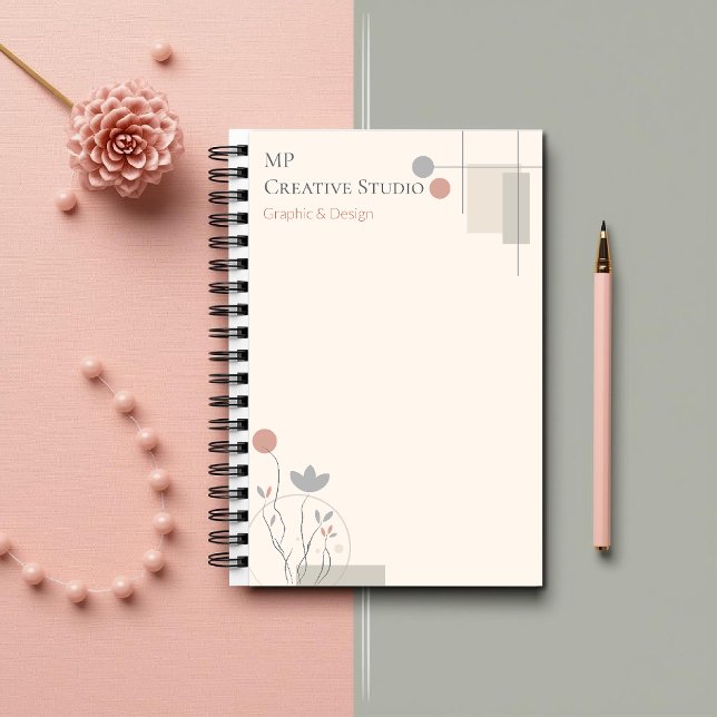 Abstract Pastel Design: Modern Florals & Geometry  Notebook (Creator Uploaded)