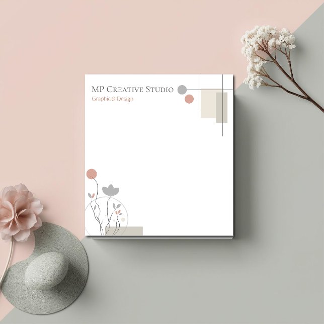 Abstract Pastel Design: Modern Florals & Geometry  Notepad (Creator Uploaded)