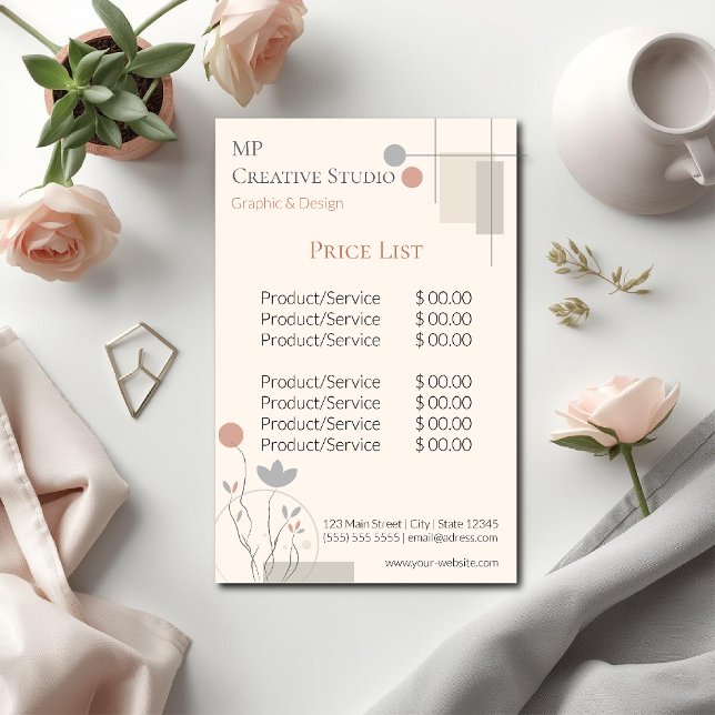 Abstract Pastel Design: Modern Florals & Geometry  Stationery (Creator Uploaded)