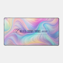 Abstract Pastel Desk Mat with Inspirational Quote