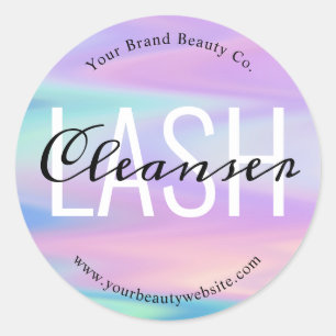 Abstract Pastel Eyelash Extension Cleanser Product Classic Round Sticker
