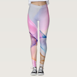 Abstract Pastel Fabric Flow Leggings